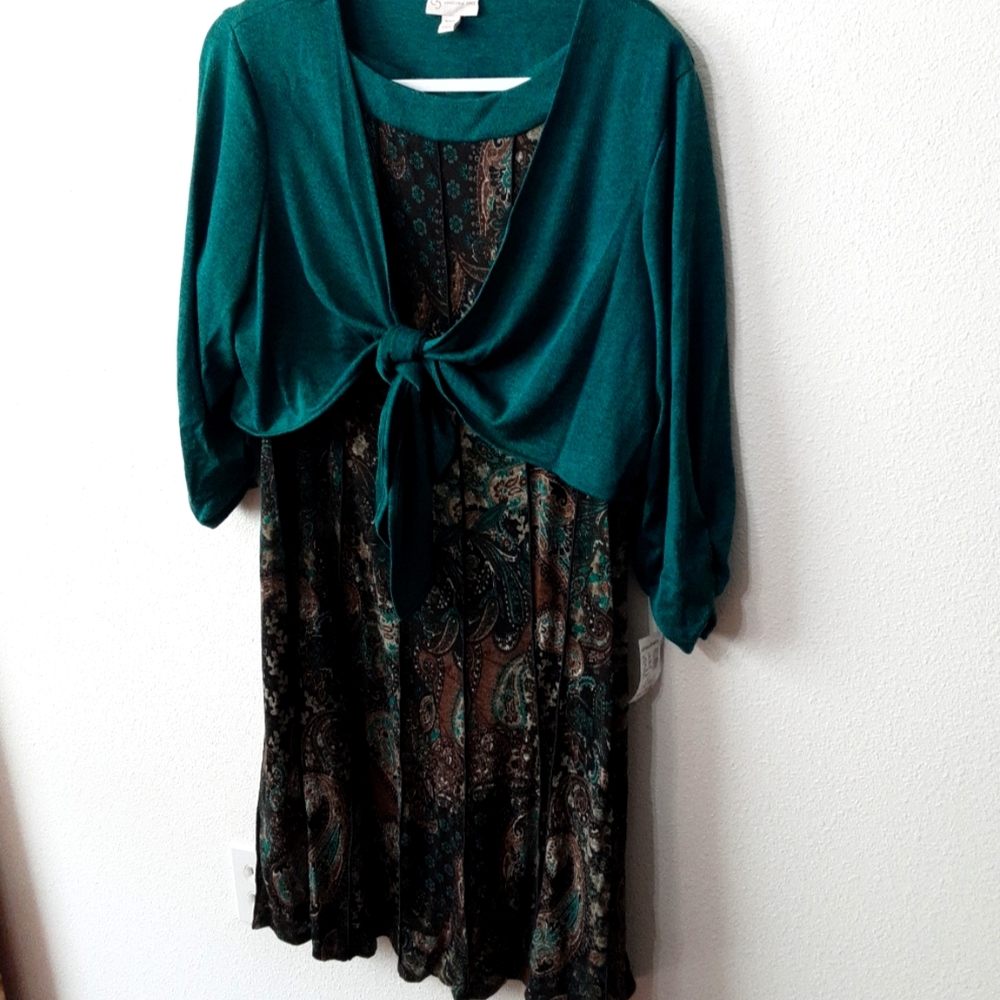 DRESS BARN dress, crop jacket size 16 new